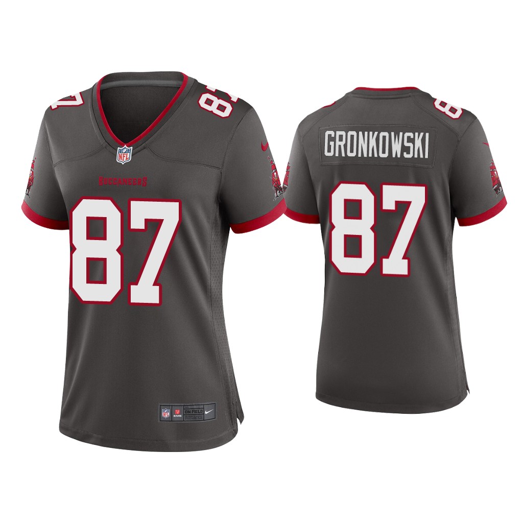 Women's Tampa Bay Buccaneers #87 Rob Gronkowski Grey NFL Vapor Untouchable Limited Stitched Jersey(Run Small)